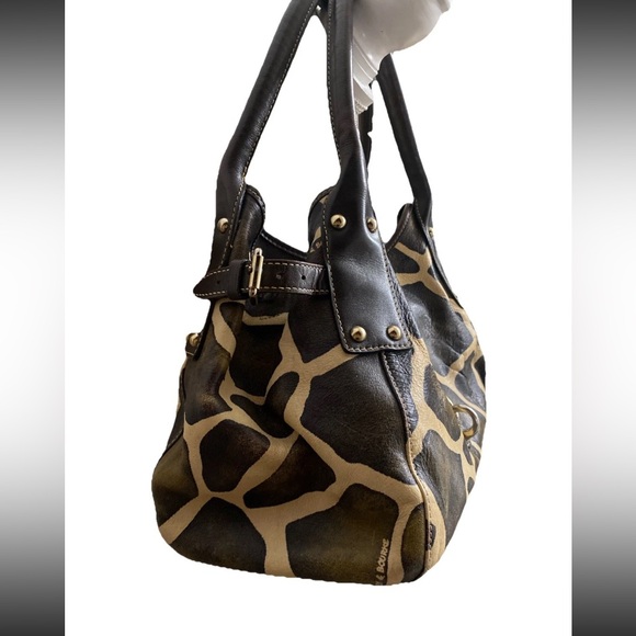 Dooney & Bourke Giraffe Print Belvedere Handbag Satchel Large Gently Used Rare - Picture 4 of 14
